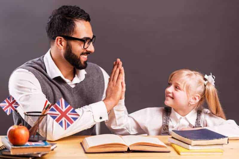 private English tutor with child