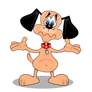 cartoon of cpuzzled dog