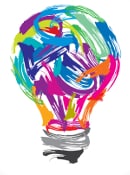 colourful lightbulb icon