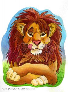 Lion from ESL short story for beginners I'm Hungry