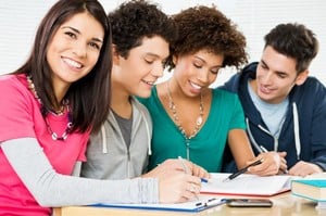 teens learning in a group